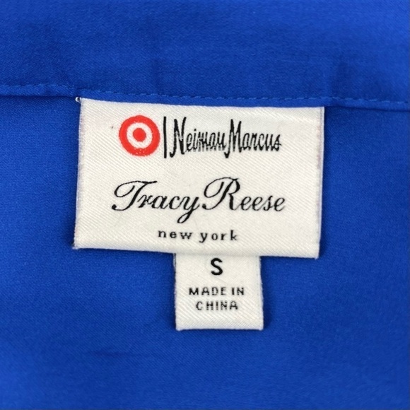 Neiman Marcus Tracy Reese x Target Blue Floral Sequined Blouse Top Size Small - Picture 6 of 9